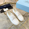 PRADA LACE-UP SHOES WHITE CALFSKIN