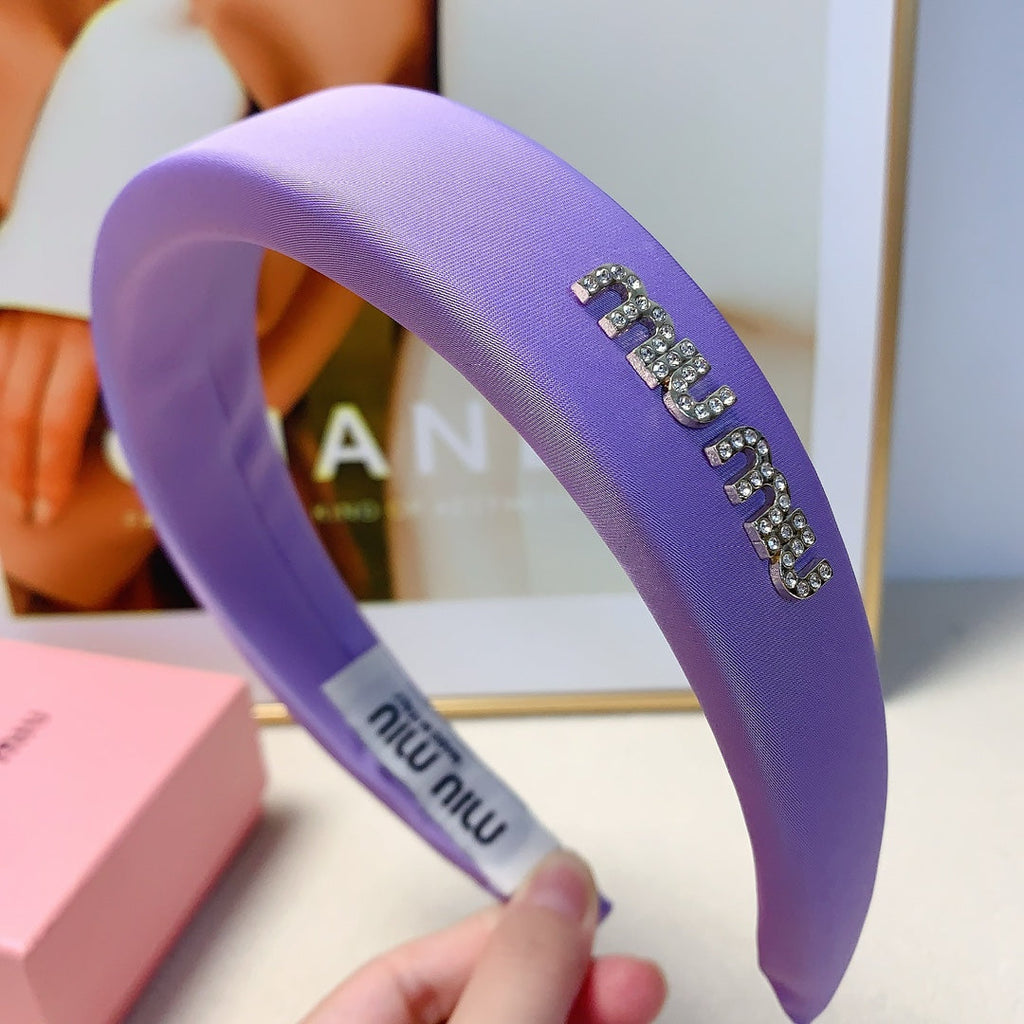 THICK HEADBAND IN PURPLE SILK 241199