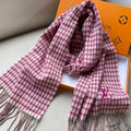 LOUIS VUITTON PLAID EMBROIDERY SCARF 180 CM IN BRIGHT PINK CASHMERE 399964