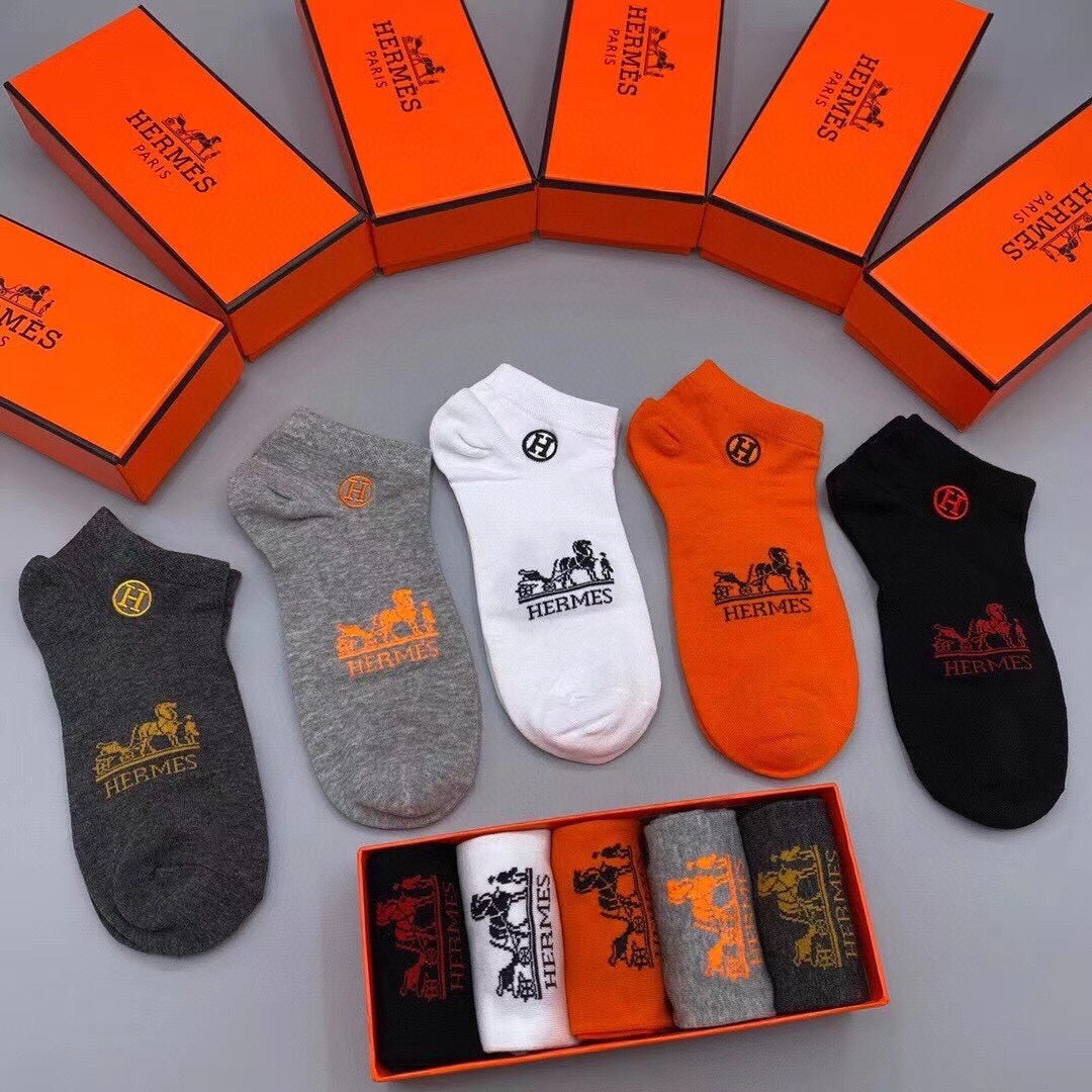 HERMES LOW-CUT SOCKS 102665 (1 BOX)