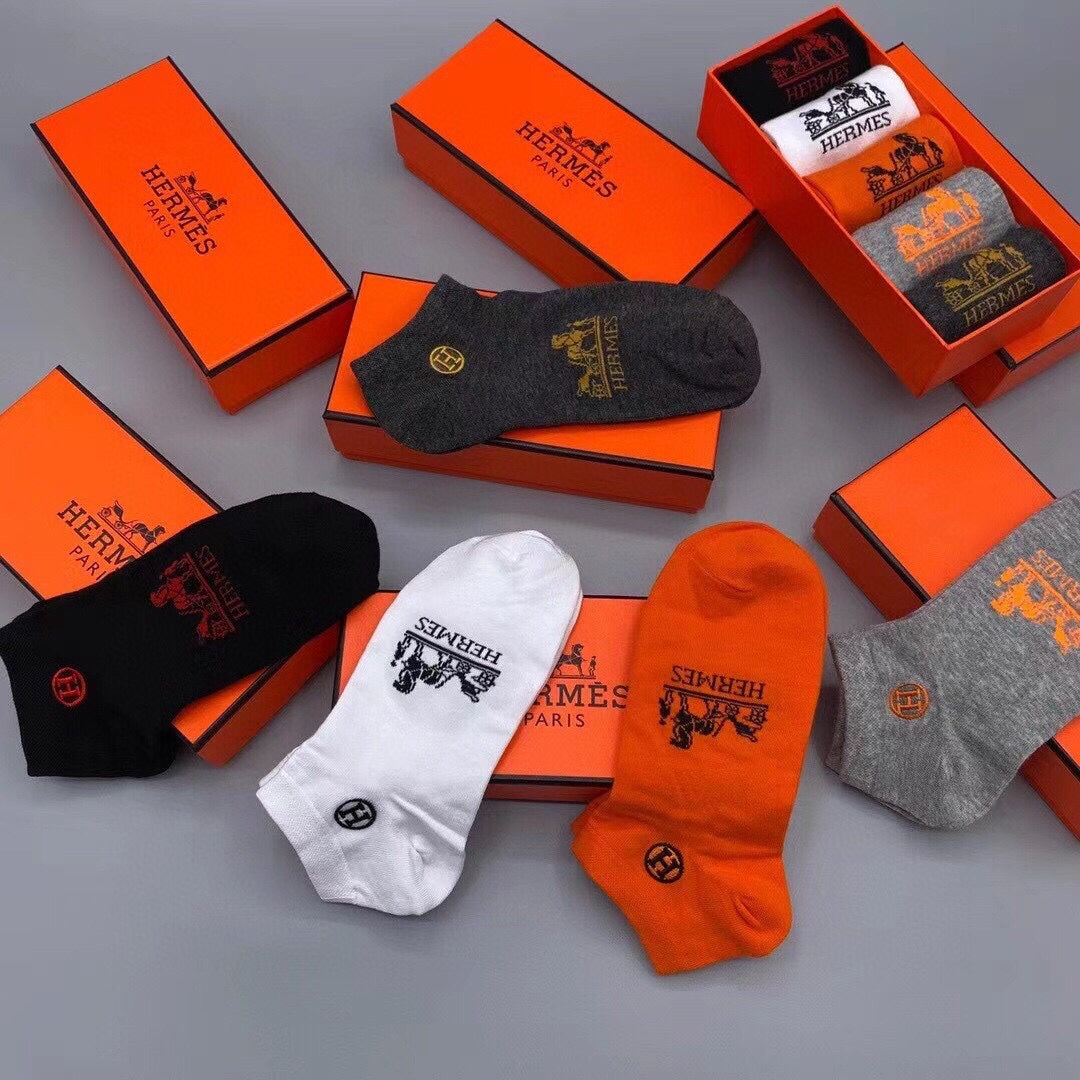 HERMES LOW-CUT SOCKS 102665 (1 BOX)