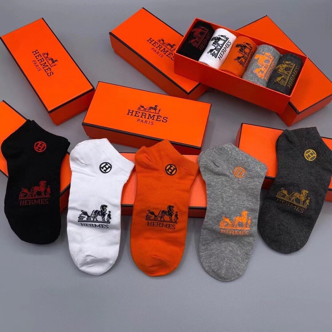 HERMES LOW-CUT SOCKS 102665 (1 BOX)