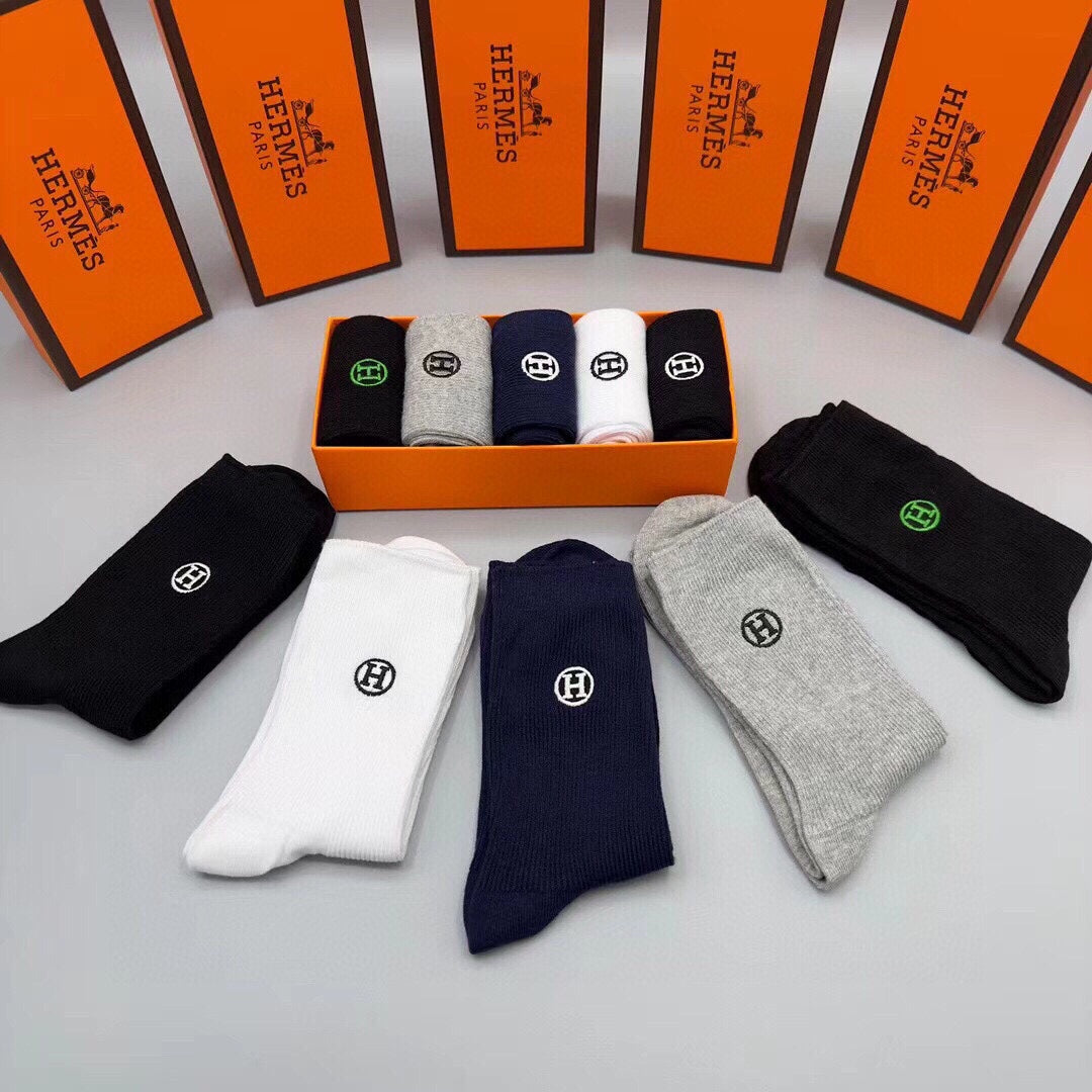 HERMES CREW SOCKS 162842 (1 BOX)