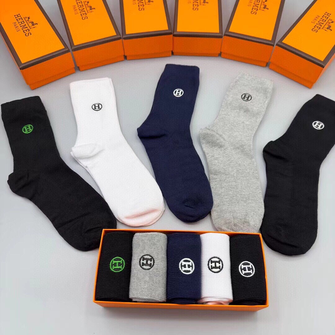 HERMES CREW SOCKS 162842 (1 BOX)