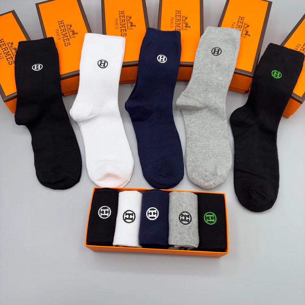 HERMES CREW SOCKS 162842 (1 BOX)