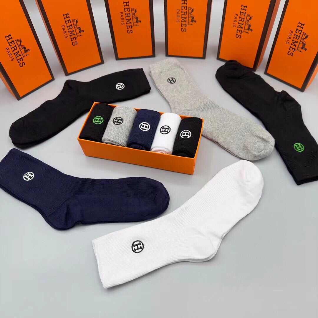 HERMES CREW SOCKS 162842 (1 BOX)