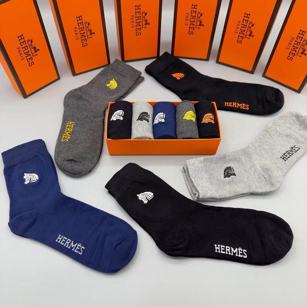 HERMES CREW SOCKS 162843 (1 BOX)