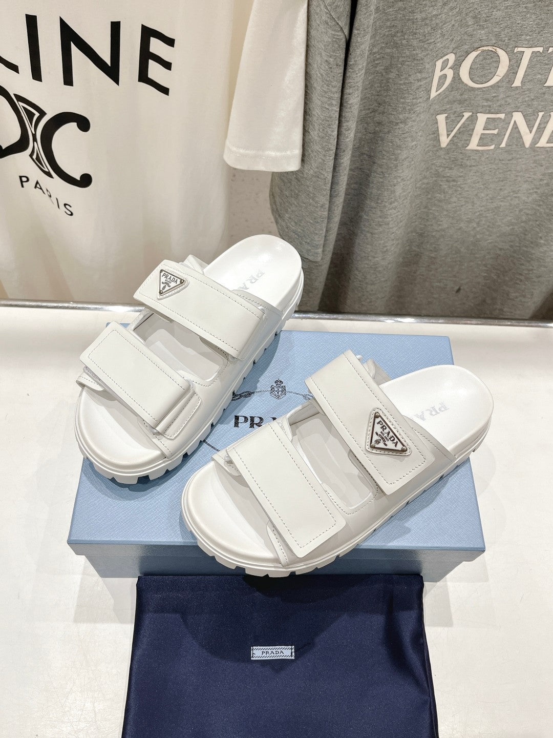 PRADA STRAP SANLS WHITE CALFSKIN