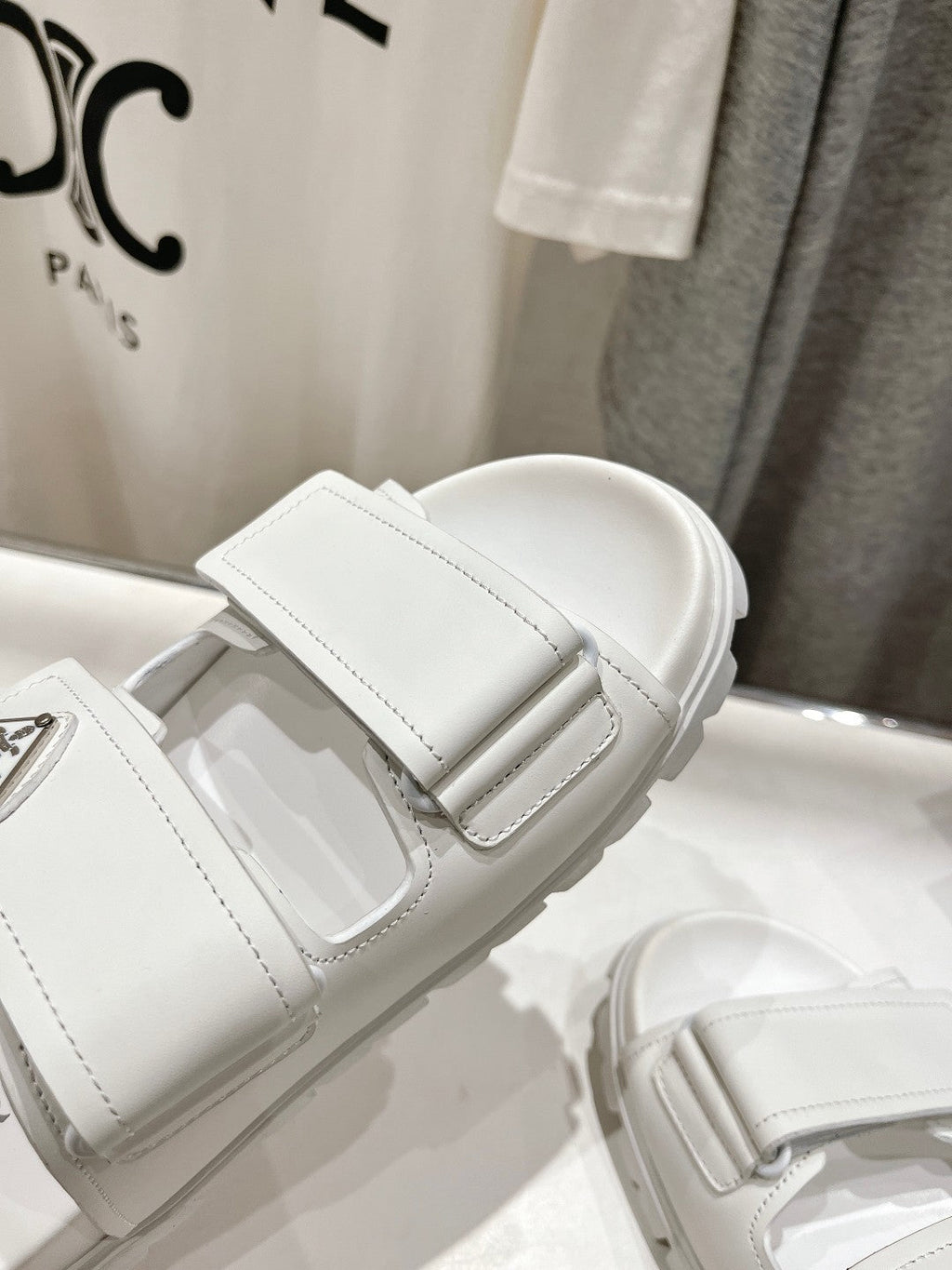 PRADA STRAP SANLS WHITE CALFSKIN