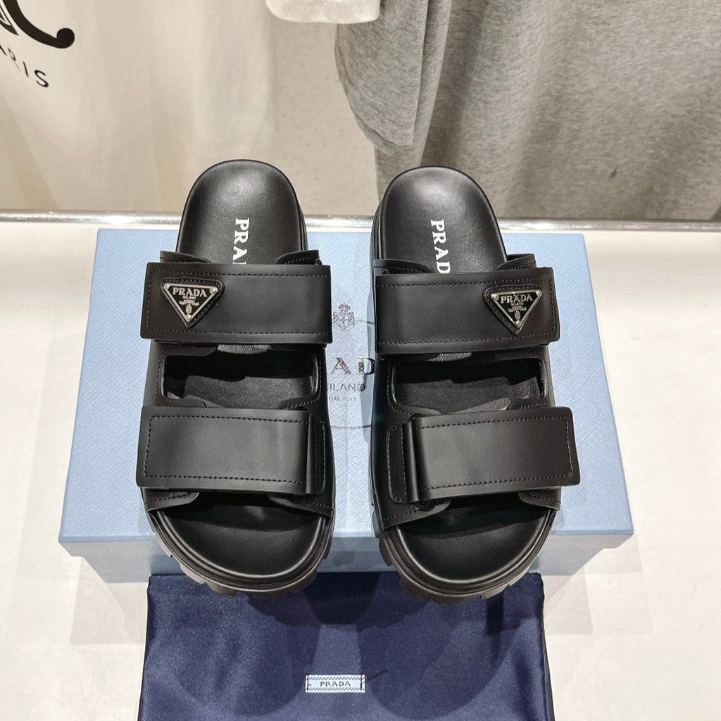 PRADA STRAP SANLS BLACK CALFSKIN