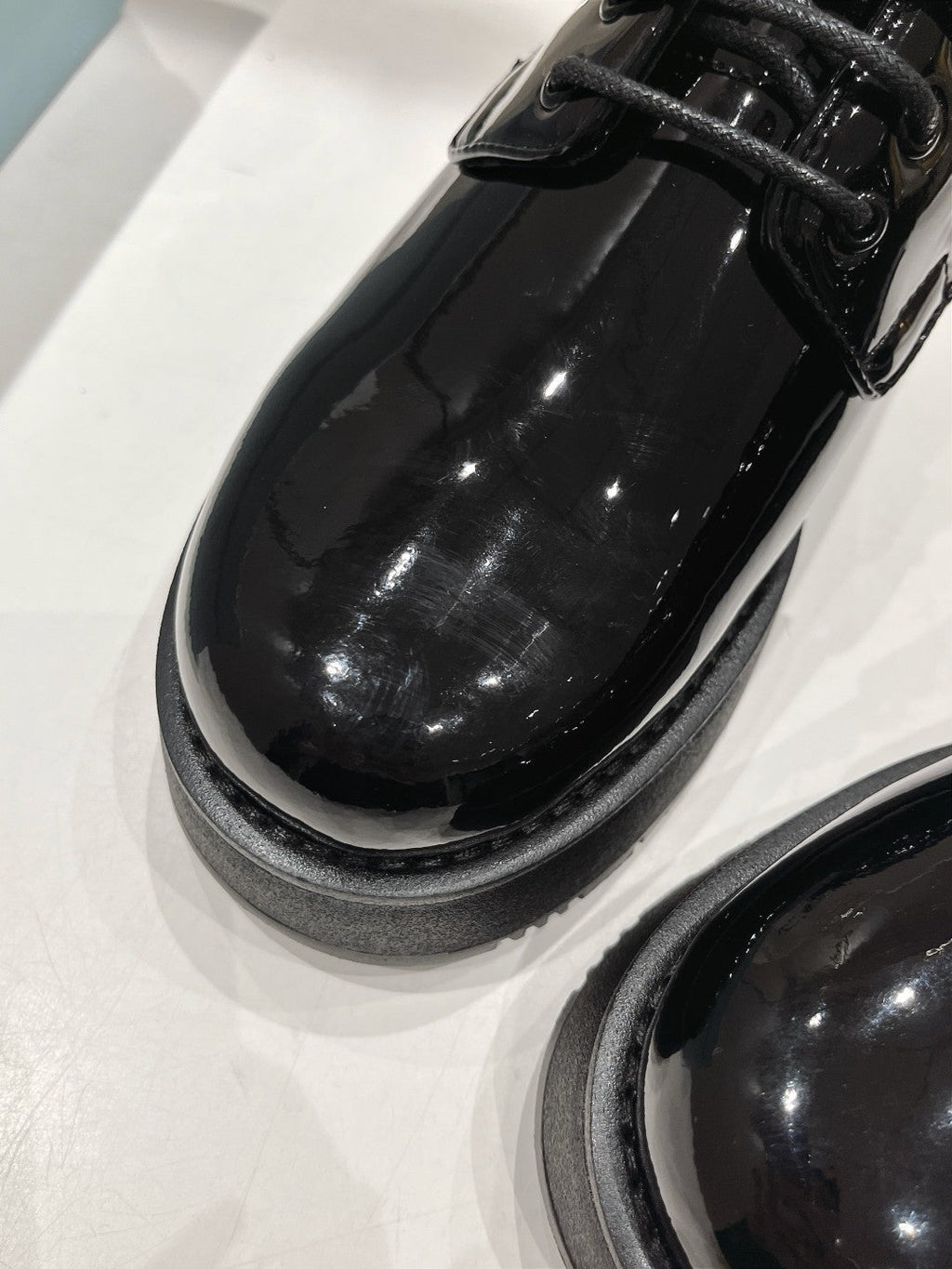 PRADA BRUSHED LEATHER LOAFERS GLOSSY BLACK
