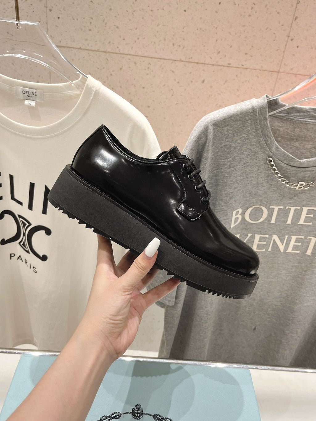 PRADA BRUSHED LEATHER LOAFERS JET-BLACK
