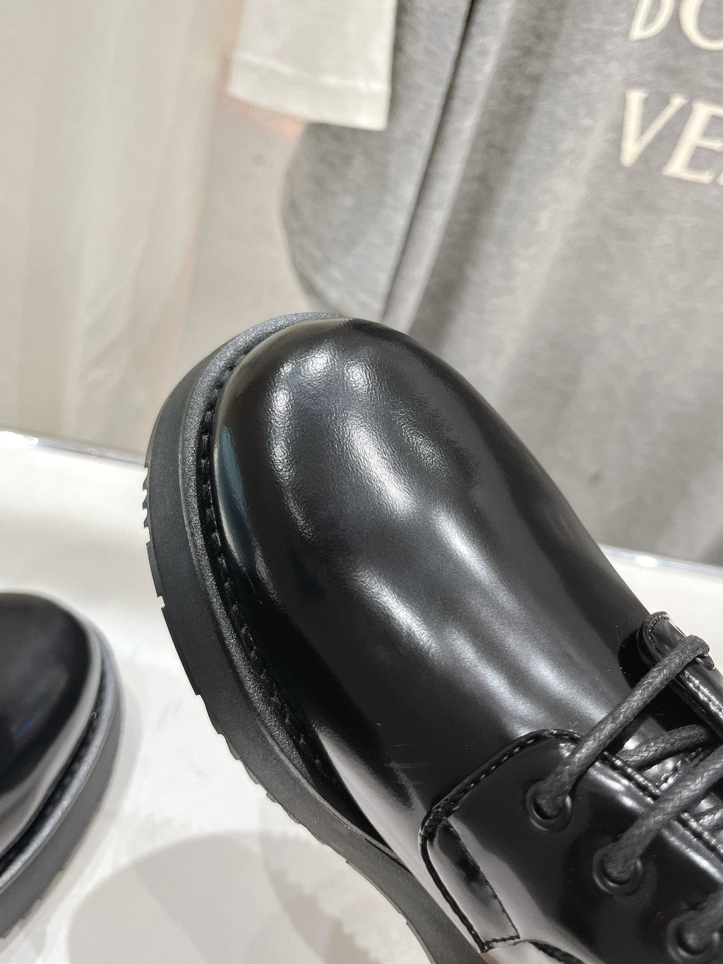 PRADA BRUSHED LEATHER LOAFERS JET-BLACK