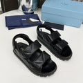 PRADA pra dad sandal black calfskin